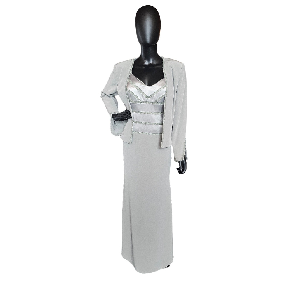 NWT - Sage Montage Satin/Crepe W/Jacket